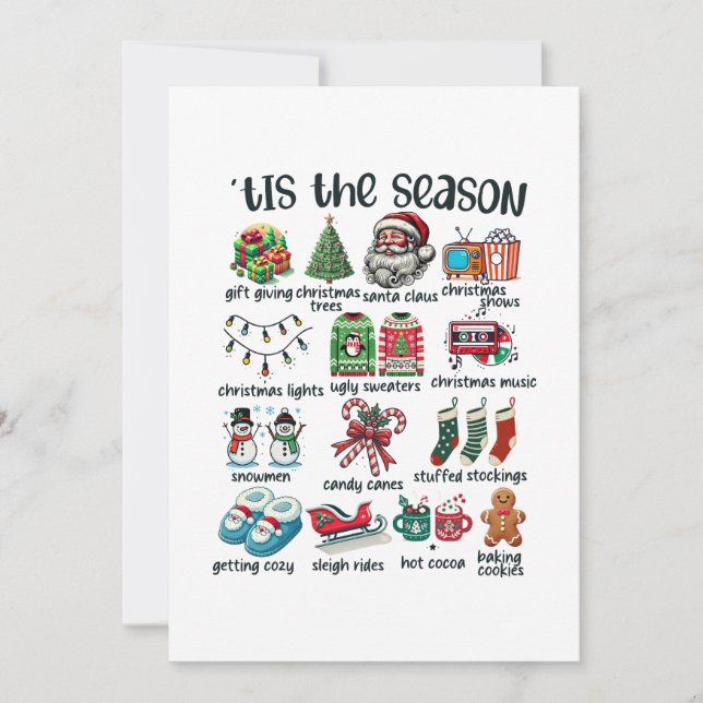 Invitación Regalo de Navidad Es La Temporada (Anverso)