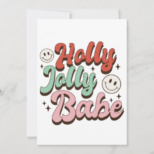 Invitación Regalo de Navidad Holly Jolly Babe