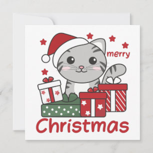 Invitación Regalo de Navidad para Gatos Animales de Invierno 