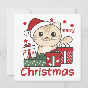 Invitación Regalo de Navidad para Gatos Animales de Invierno 