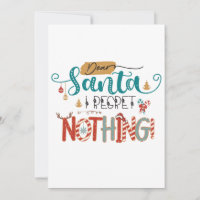 Regalo de Navidad Querido Santa I, no lamenta nada