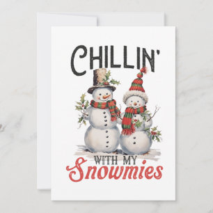 Invitación Regalo de Navidad Relajándome Con Mis Snowmies