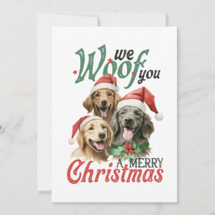 Invitación Regalo de Navidad Woof Merry Christmas