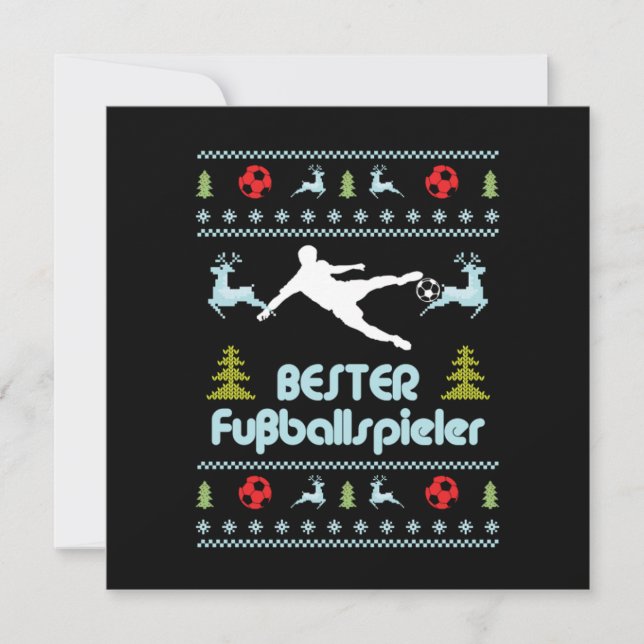 Invitación Regalo de Navidades de suéter feo de Bester Fuball (Anverso)