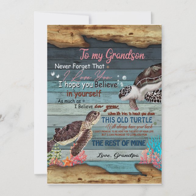 Invitación Regalo de nietos| Carta A Mi Abuelo (Anverso)