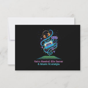 Invitación Regalo de nostalgia retro: Jugador de los 80 y mús