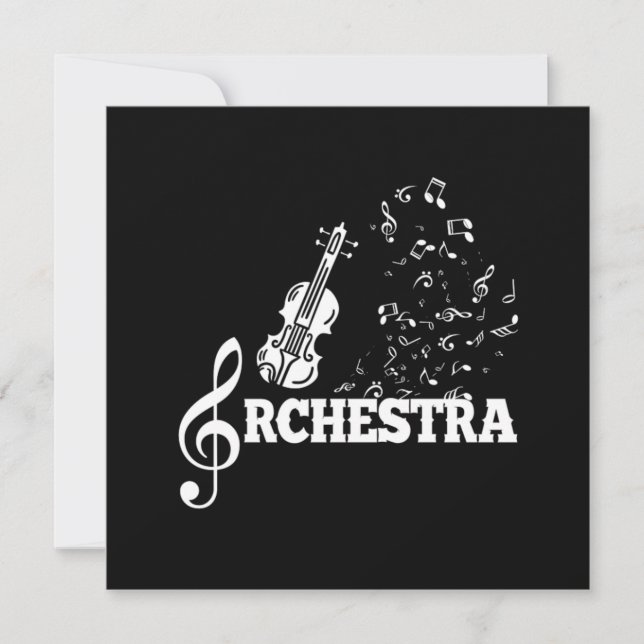 Invitación Regalo de notas de música clásica de Orchestra Ins (Anverso)
