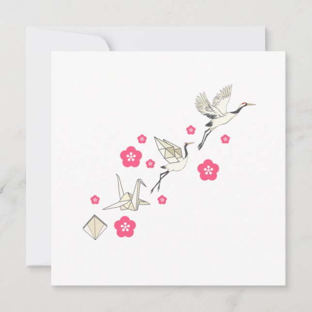 Invitación Regalo de observación de aves de la cultura japone (Anverso)