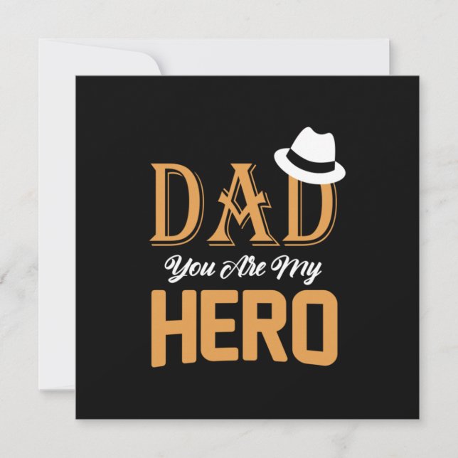 Invitación Regalo de papá eres mi héroe (Anverso)