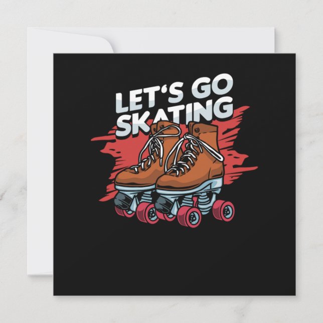 Invitación Regalo de patinaje en línea para patinaje sobre pa (Anverso)