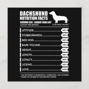 Invitación Regalo de Perro   Datos Nutricionales del Dachshun