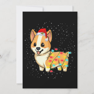 Invitación Regalo de Perro   Luces de Navidad Corgi