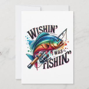 Invitación Regalo de pescador deseando estar pescando