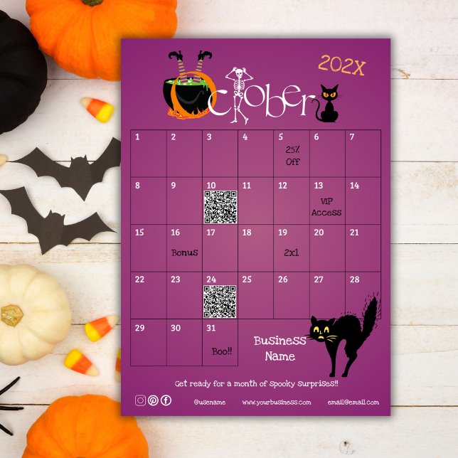 Invitación Regalo de promoción de calendario anticipado de cu (Halloween Countdown Advent Calendar Promotion Gift Invitation)