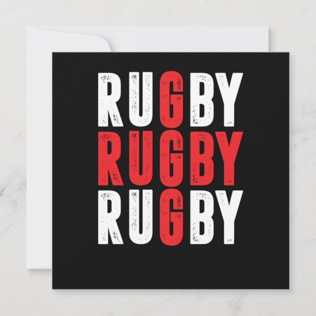 Invitación Regalo de rugby del equipo de rugby del jugador de (Anverso)