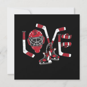 Invitación Regalo de San Valentín de Hockey sobre Hielo Lindo