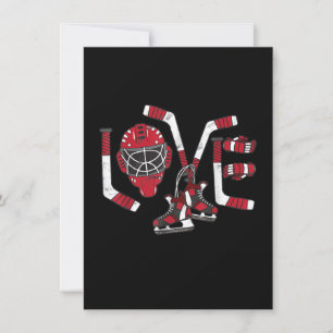 Invitación Regalo de San Valentín de hockey sobre hielo lindo