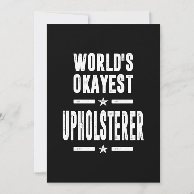 Invitación Regalo de títulos de trabajo de Upholsterer (Anverso)