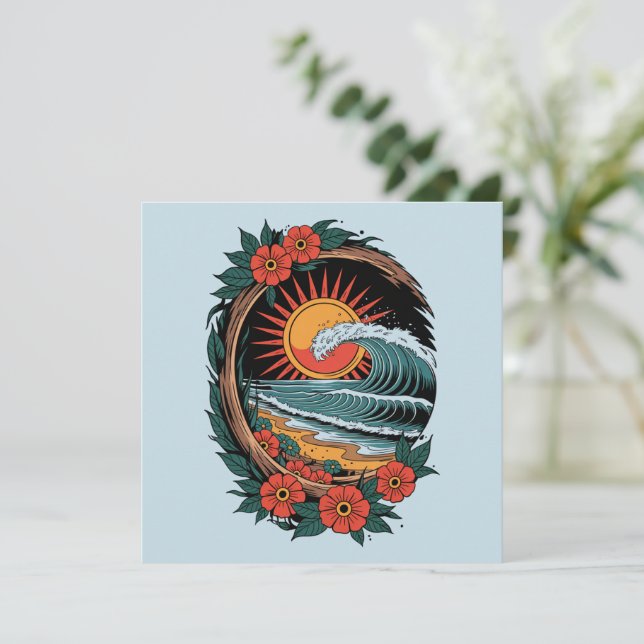 Invitación Regalo de vacaciones al atardecer para amante de l (Anverso de pie)