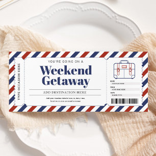 Invitación Regalo de viaje de fin de semana de vacaciones Ent