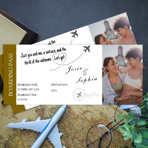 Invitación Regalo de viaje de pases de pasaje de pasaje de pa