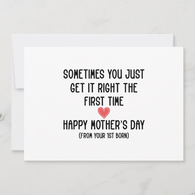 Invitación Regalo del Día de la Madre del Primogénito para Ma (Anverso)