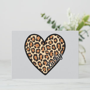 Invitación Regalo del El día de San Valentín Cute Leopard Hea