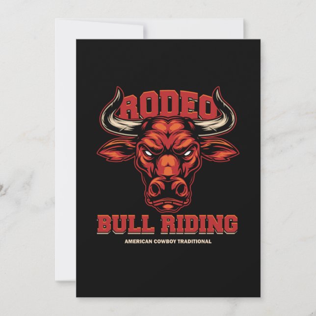 Invitación Regalo del Rodeo Bull Riding Cowboy Western Countr (Anverso)