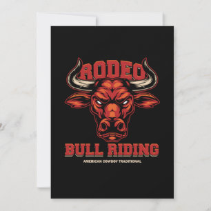 Invitación Regalo del Rodeo Bull Riding Cowboy Western Countr