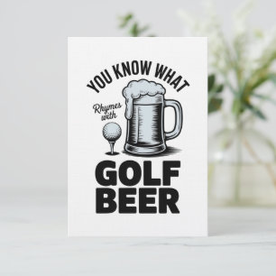 Invitación Regalo divertido de cerveza de golf para golfistas