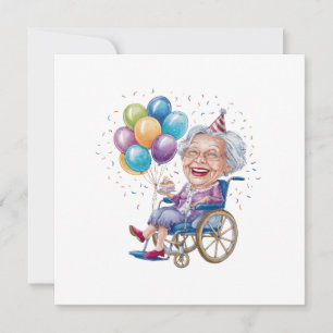 Invitación Regalo divertido de cumpleaños para abuela anciana