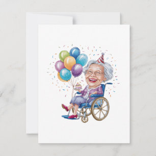 Invitación Regalo divertido de cumpleaños para abuela anciana