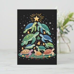Invitación Regalo divertido de tortuga de Navidad Tortuga árb