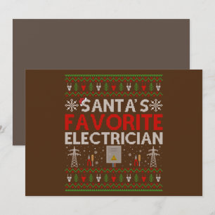 Invitación Regalo feo de electricista en Navidad Santa ama a