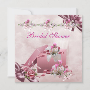 Invitación Regalo Floral Rosa Blanca Pretty para Despedida de