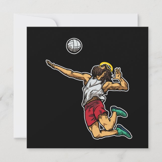 Invitación Regalo genial de voleibol de Jesús (Anverso)