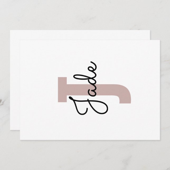 Invitación Regalo monograma de personalizado para nombres a p (Anverso / Reverso)