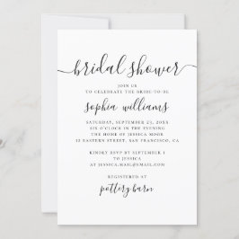 Invitación Regalo negro y blanco simple escritura moderna duc