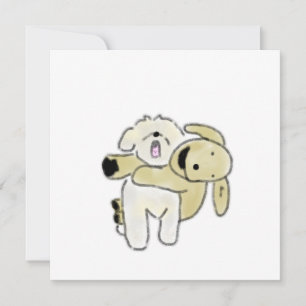 Invitación Regalo para amante de perros con cachorros abrazán