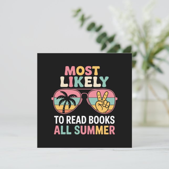 Invitación Regalo para el maestro más probable de leer libros (Anverso de pie)