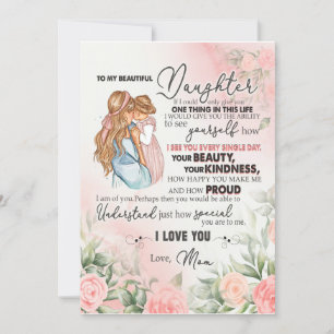 Invitación Regalo para hija   Carta a mi hija de mamá