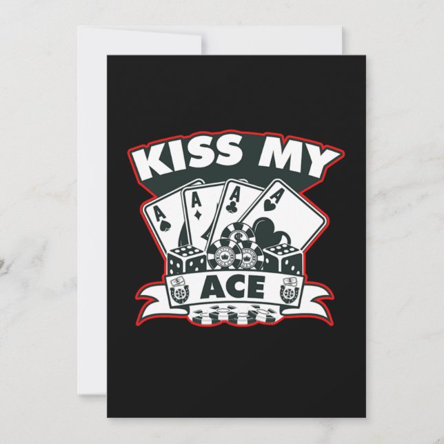 Invitación Regalo para jugadores de póquer Kiss My Ace Casino (Anverso)
