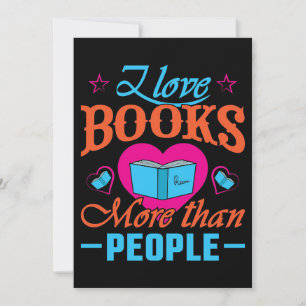 Invitación Regalo para lector Me encantan los libros más que