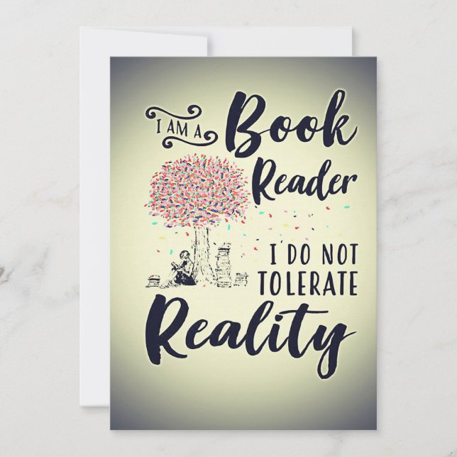 Invitación Regalo para lector Soy un lector de libros (Anverso)