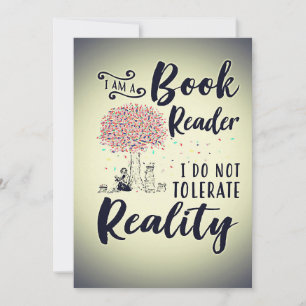 Invitación Regalo para lector Soy un lector de libros
