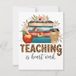 Invitación Regalo para maestros Enseñar es trabajo del cora