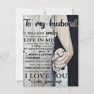 Invitación Regalo para mi esposo Carta encantadora para el