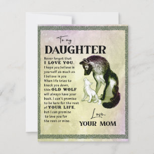 Invitación Regalo para mi hija, carta de amor hija y mamá