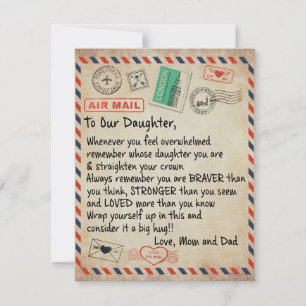 Invitación Regalo para mi hija, carta de amor para nuestra hi