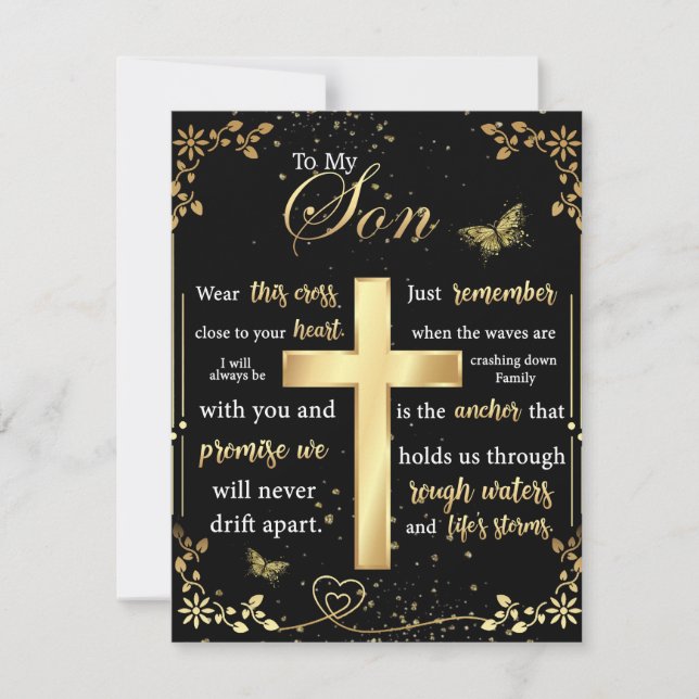 Invitación Regalo para mi hijo, amante de las mariposas, cart (Anverso)